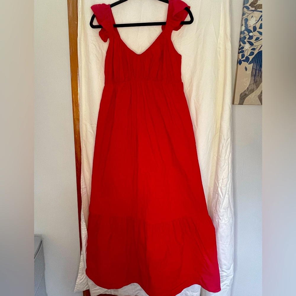 RED COTTON SUN DRESS